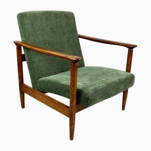 Butaca GFM-142 en verde oliva atribuida a Edmund Homa, años 70