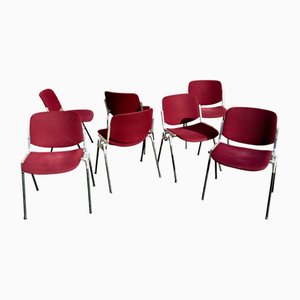 Chaise Empilable DSC 106 Vintage Rouge par Anna Castelli Ferrieri pour Castelli, Italie, 1970s