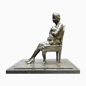 Lady Sitting with Dog by Leonardo Secchi, 1942