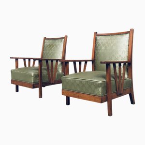 Arts and Crafts Lounge Chairs, Belgium, 1930s Set of 2