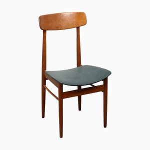 Vintage Chair in Beech and Leatherette, 1960s