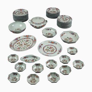 Antique Puiforcat Plate Set in Limoges Porcelain, Set of 54