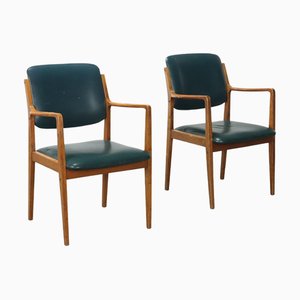 Set of Vintage Chairs in Wood and Leatherette, 1950s