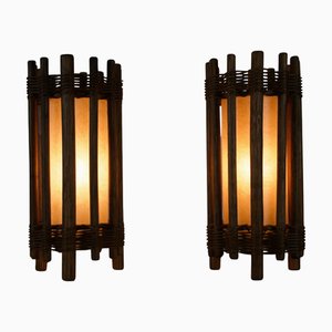 Mid-Century Wooden Table Lamps in the style of Temde, 1970s