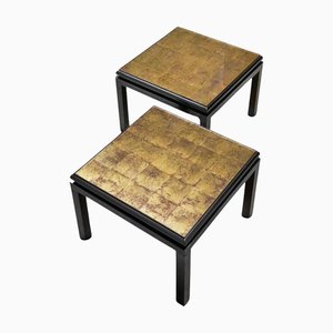 Side Tables in Verre Églomisé by Guy Lefevre for Maison Jansen, Paris, France, 1970s, Set of 2