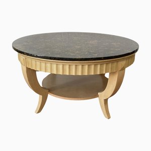 French Marble Top Circular Coffee Cocktail Table, 1950s