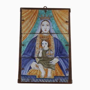 Antique Tile Motif in Majolica and Wood