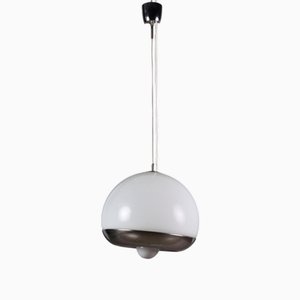 Plafonnier Vintage en Aluminium et Verre, Italie, 1970s