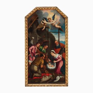 Sujet Religieux, Huile sur Toile, 18ème Siècle, Encadré