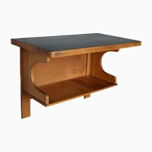 Vintage Laminate Oak Veneer Shelf, Italy, 1950s