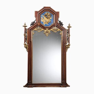 Antique Mahogany Mirror, Italy, 19th Century