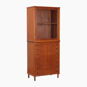 Vintage Schrank aus Teak Furnier & Glas, Italien, 1960er