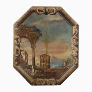 Italian Landscape, 18th Century, Oil on Canvas, Framed