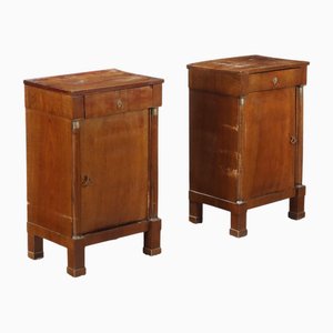 Tables de Chevet Empire Antique en Noyer, Set de 2