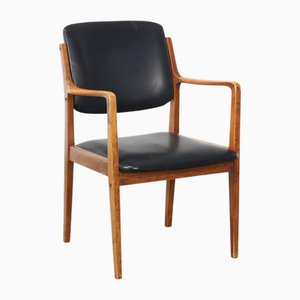 Vintage Chair in Leatherette and Beech, 1950s