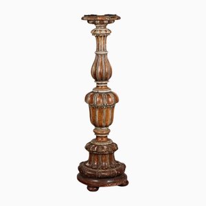 Antique Candleholder in Lacquered Wood