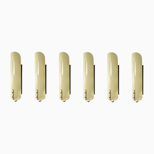 Large Art Deco Wall Light in Brass and Opaline Glass, Germany, 1930s
