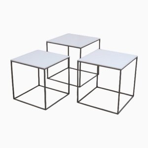 Minimalist PK71 Nesting Tables by Poul Kjærholm for Fritz Hansen, 1957, Set of 3