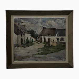 Pasquier, Breton Farms, Frühes 20. Jh., Öl auf Leinwand, Gerahmt