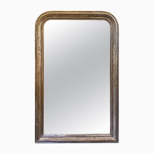 Antique French Louis Philippe Silver Gilt Domed Topped Mirror, 1850s
