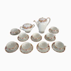 Servicio de café de porcelana para 9 de Haviland, de principios del siglo XX. Juego de 20