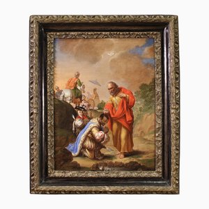 Flemish Painting, Saint Philip Baptizing the Eunuch, 1670, Oil on Canvas, Framed