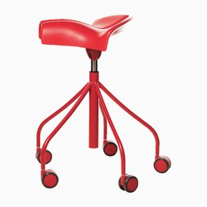 Red Binary Stool by Otto Canalda & Jordi Badia for BD Barcelona
