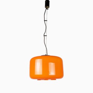Orange and White Murano Glass Pendant Lamp, 1960s