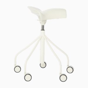 White Binary Stool by Otto Canalda & Jordi Badia for BD Barcelona