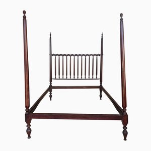 Letto queen a baldacchino barocco, fine XIX secolo