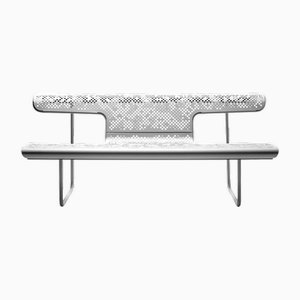 El Poeta Silver Gray Bench by Alfredo Häberli for BD Barcelona