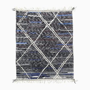 Large Moroccan Berber Black Wool Rug, 1990s