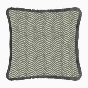 Coussin Zebra Gris à Franges par lo decor