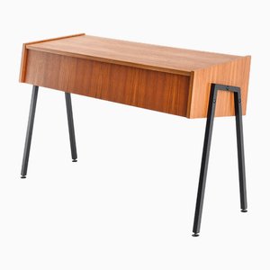 Vintage Teak and Lacquered Iron Console Table, 1960s