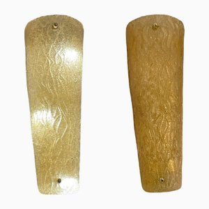 Large Golden Murano Glass Sconces, Set of 2