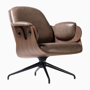 Fauteuil Bas en Cuir Camel Vieilli par Jaime Hayon pour BD Barcelona