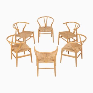 CH24 Wishbone Dining Chairs by Hans J. Wegner for Carl Hansen, Denmark, 1990s, Set of 6