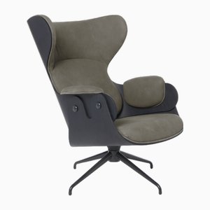 Fauteuil en Cuir Gris par Jaime Hayon pour BD Barcelona