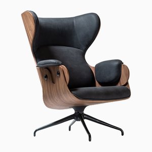 Fauteuil en Cuir Noir par Jaime Hayon pour BD Barcelona