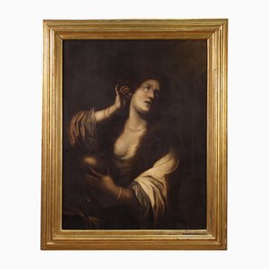 Italian Artist, Magdalene Renouncing the Vanities, 1670, Oil on Canvas, Framed