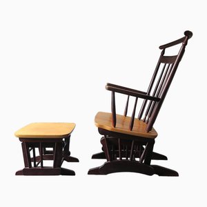 Gliding Chair & Ottomane, 1960er, 2er Set