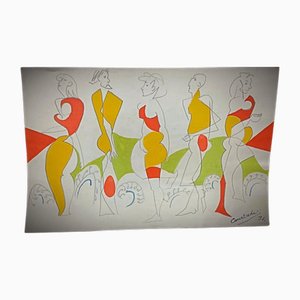Jacques Courtade, Composition, 1960s, Aquarelle