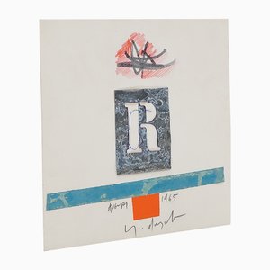 Sergio d'Angelo, Composition, 1960s, Mixed Media on Cardboard and Collage