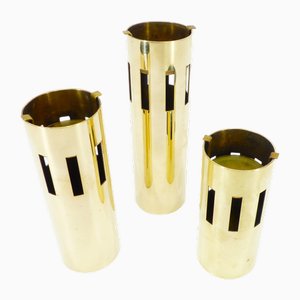 Modernist Brass Tealight Holders from Kullamässing, Sweden, 1960s-1970s, Set of 3