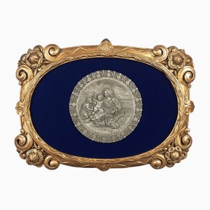 High Relief Painting of Madonna with Child in Pewter, 1960s