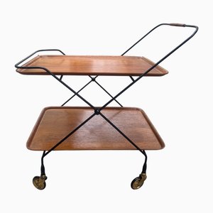Vintage String Bar Cart in Teak, 1960s