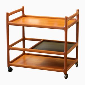 Vintage Bar Cart in Teak by Johannes Andersen for CFC Silkeborg, 1960s