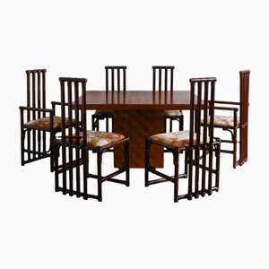 Bamboo Dining Set, 1970s, Set of 7