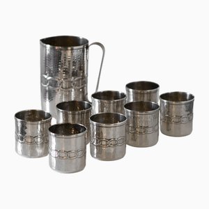 Glasses and Pitcher by Argentieri Fratelli Calegaro, 1968, Set of 9