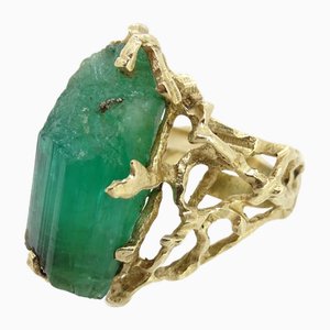 Ring with Beryl in 18kt Gold, 1970s
